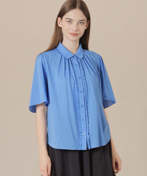 MACKINTOSH LONDON(マッキントッシュ ロンドン)の「シアーコットンナイロンブラウス(シャツ/ブラウス・レディース・ブルー系その他4/ベージュ/ネイビー/レッド系その他3・38)」の4枚目の写真