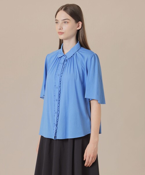 MACKINTOSH LONDON(マッキントッシュ ロンドン)の「シアーコットンナイロンブラウス(シャツ/ブラウス・レディース・ブルー系その他4/ベージュ/ネイビー/レッド系その他3・38)」の10枚目の写真