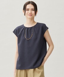 ラスティックメッシュバックボウタイ ブラウス