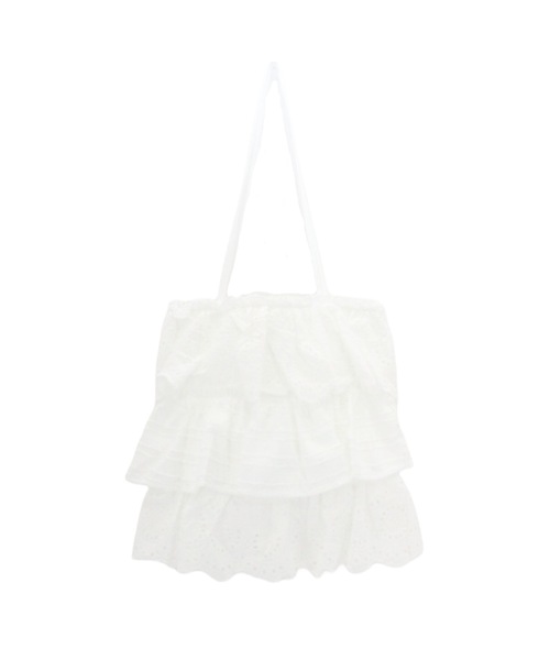 CeLess(セレス)の「Frill Lace Tiered Tote Bag / フリルレースティアードトートバック(トートバッグ・レディース・ホワイト/ブラック・FREE)」の13枚目の写真