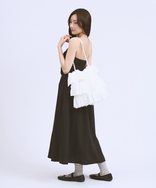CeLess(セレス)の「Frill Lace Tiered Tote Bag / フリルレースティアードトートバック(トートバッグ・レディース・ホワイト/ブラック・FREE)」の22枚目の写真