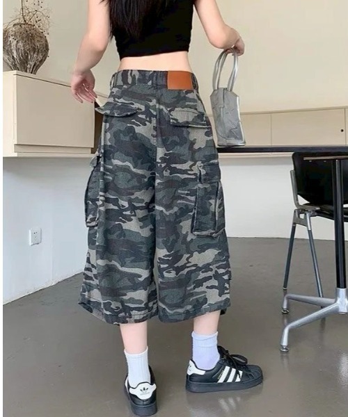 almo(アルモ)の「【LAMPOON】迷彩カーゴハーフパンツ(カーゴパンツ・レディース・グリーン・SMALL/MEDIUM/LARGE)」の5枚目の写真