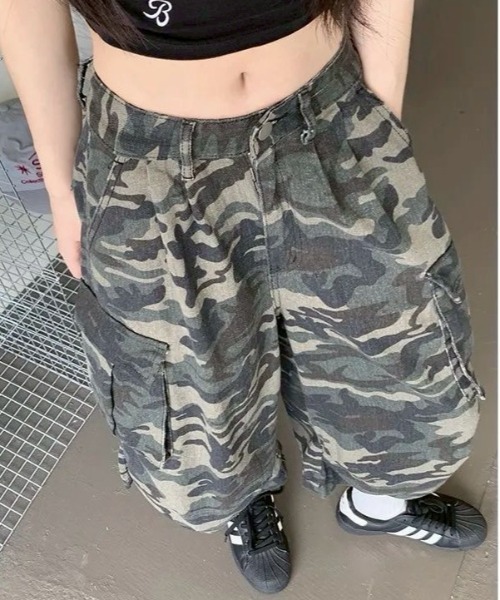 almo(アルモ)の「【LAMPOON】迷彩カーゴハーフパンツ(カーゴパンツ・レディース・グリーン・SMALL/MEDIUM/LARGE)」の6枚目の写真