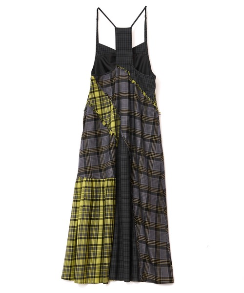 AULA AILA（アウラアイラ）の「チェッカードジャンパースカート（ワンピース・レディース・イエロー×グリーン/ブラック/グリーン・0）」の5枚目の写真