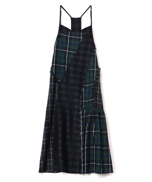 AULA AILA（アウラアイラ）の「チェッカードジャンパースカート（ワンピース・レディース・イエロー×グリーン/ブラック/グリーン・0）」の9枚目の写真