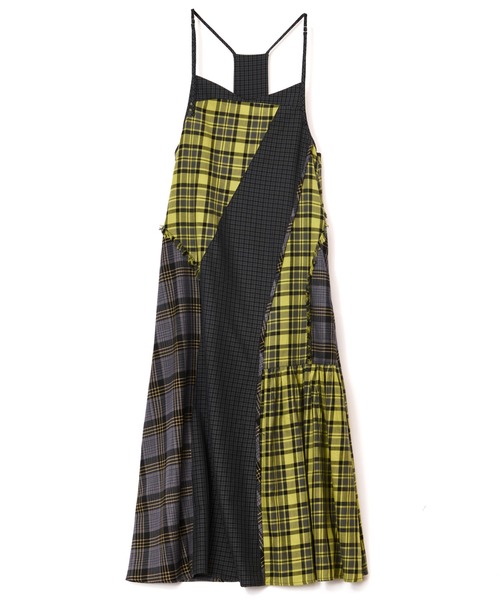 AULA AILA（アウラアイラ）の「チェッカードジャンパースカート（ワンピース・レディース・イエロー×グリーン/ブラック/グリーン・0）」の4枚目の写真
