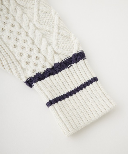 MILKFED.（ミルクフェド）の「MILKFED. PATCH V-NECK KNIT（ニット/セーター・レディース・オフホワイト/グリーン/ネイビー・ONE SIZE）」の16枚目の写真