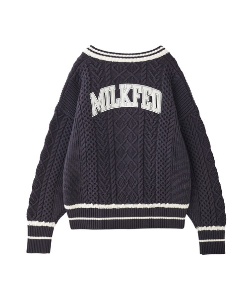 ニット セーター MILKFED. PATCH V-NECK KNIT レディース MILKFED. PATCH V-NECK KNIT（ニット/セーター）｜MILKFED