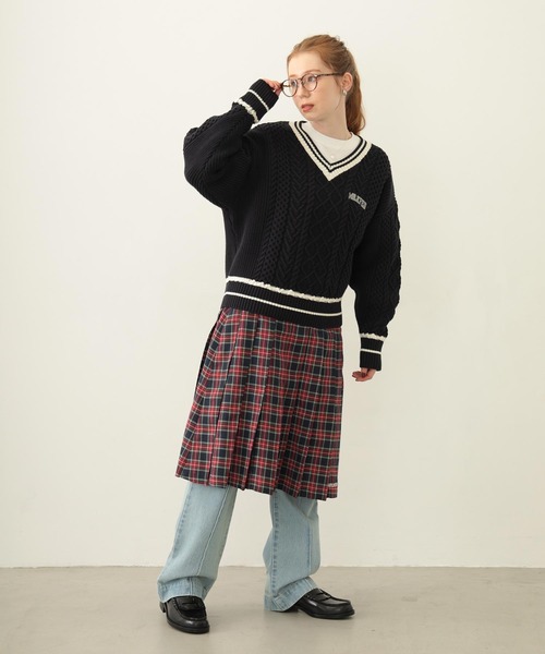 MILKFED. PATCH V-NECK KNIT（ニット/セーター）｜MILKFED