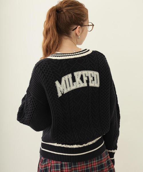 ニット セーター MILKFED. PATCH V-NECK KNIT レディース MILKFED. PATCH V-NECK KNIT（ニット/セーター）｜MILKFED
