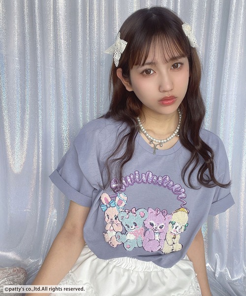 AS KNOW AS plus（アズノゥアズプラス）の「●アクリルキーホルダー付き SWIMMER 半袖Ｔシャツ【SWIMMER/スイマー】（Tシャツ/カットソー・レディース・オフホワイト/オートミール/スミクロ/サックスブルー・FREE）」の9枚目の写真