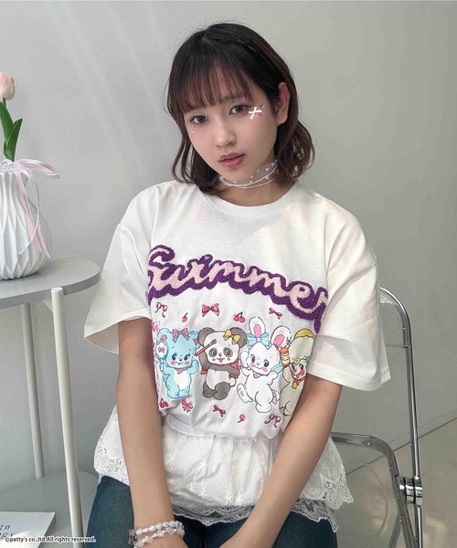 AS KNOW AS plus(アズノゥアズプラス)の「●アクリルキーホルダー付き SWIMMER 半袖Tシャツ【SWIMMER/スイマー】(Tシャツ/カットソー・レディース・オフホワイト/オートミール/スミクロ/サックスブルー/ホワイト系/グレー系/アイボリー系/ネイビー系/ホワイト系その他/サックスブルー系・FREE)」の12枚目の写真