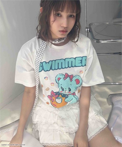 AS KNOW AS plus(アズノゥアズプラス)の「●アクリルキーホルダー付き SWIMMER 半袖Tシャツ【SWIMMER/スイマー】(Tシャツ/カットソー・レディース・オフホワイト/オートミール/スミクロ/サックスブルー/ホワイト系/グレー系/アイボリー系/ネイビー系/ホワイト系その他/サックスブルー系・FREE)」の19枚目の写真