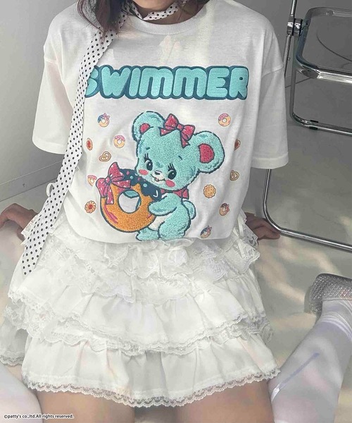 AS KNOW AS plus(アズノゥアズプラス)の「●アクリルキーホルダー付き SWIMMER 半袖Tシャツ【SWIMMER/スイマー】(Tシャツ/カットソー・レディース・オフホワイト/オートミール/スミクロ/サックスブルー/ホワイト系/グレー系/アイボリー系/ネイビー系/ホワイト系その他/サックスブルー系・FREE)」の20枚目の写真
