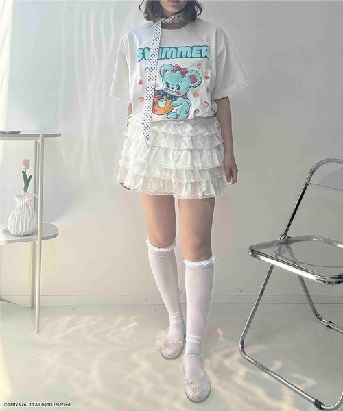 AS KNOW AS plus(アズノゥアズプラス)の「●アクリルキーホルダー付き SWIMMER 半袖Tシャツ【SWIMMER/スイマー】(Tシャツ/カットソー・レディース・オフホワイト/オートミール/スミクロ/サックスブルー/ホワイト系/グレー系/アイボリー系/ネイビー系/ホワイト系その他/サックスブルー系・FREE)」の22枚目の写真