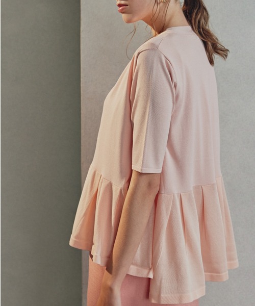 シアーコンビペプラムカーディガン セール】◇シアーコンビペプラムカーディガン（カーディガン