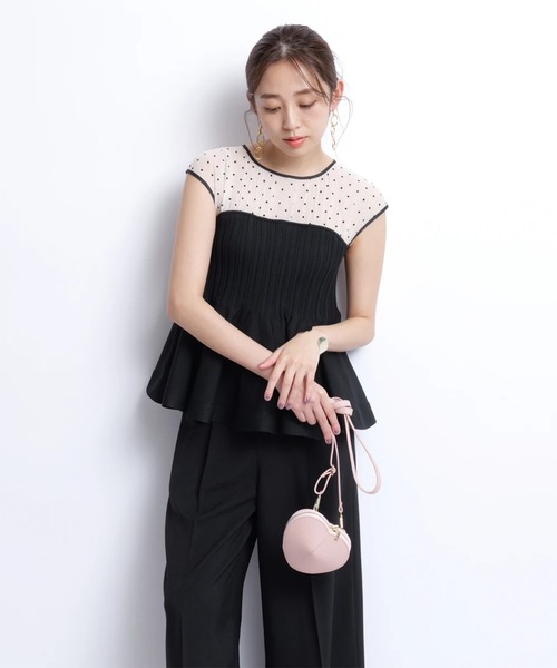 JUSGLITTY カットソーレイヤードライクニット JUSGLITTY（ジャスグリッティー）の「カットソーレイヤード