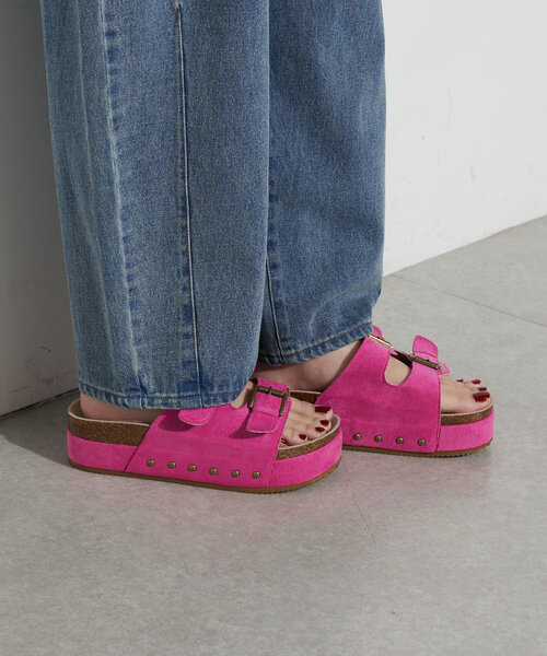 CIAOPANIC（チャオパニック）の「スタッズ厚底ベルトサンダル（サンダル・レディース・ピンク/ベージュ/ブラック/ブラウン・39/38/37/36）」の6枚目の写真