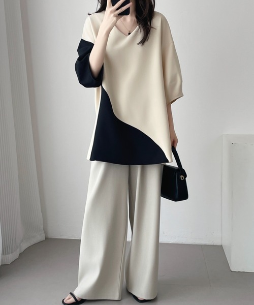ABITOKYO（アビトーキョー）の「バイカラーバルーン袖ブラウス（シャツ/ブラウス・レディース・ベージュ/ブラック・M/L/XL）」の20枚目の写真