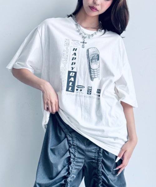 ★ELF SACK ★y2k バタフライ プリント Ｔシャツ/送料込 bl23-a05_02.jpg