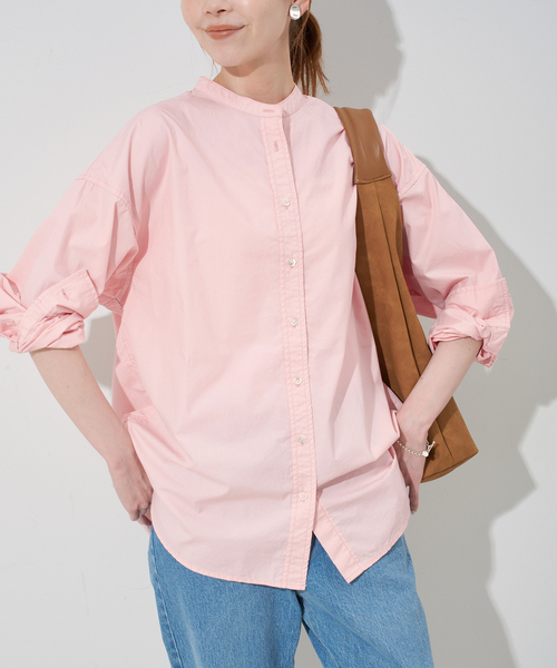 ROYAL NAVY(ロイヤルネイビー)の「《追加》ROYAL NAVY/ロイヤルネイビー SLOBE別注 バンドカラーシャツ(シャツ/ブラウス・レディース・スカイブルー/ブラウン/ピンク・FREE)」の3枚目の写真