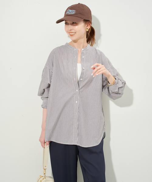 ROYAL NAVY(ロイヤルネイビー)の「《追加》ROYAL NAVY/ロイヤルネイビー SLOBE別注 バンドカラーシャツ(シャツ/ブラウス・レディース・スカイブルー/ブラウン/ピンク・FREE)」の16枚目の写真