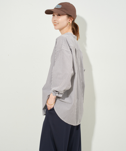 ROYAL NAVY(ロイヤルネイビー)の「《追加》ROYAL NAVY/ロイヤルネイビー SLOBE別注 バンドカラーシャツ(シャツ/ブラウス・レディース・スカイブルー/ブラウン/ピンク・FREE)」の10枚目の写真