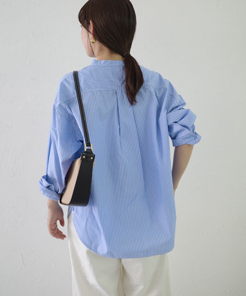 ROYAL NAVY(ロイヤルネイビー)の「《追加》ROYAL NAVY/ロイヤルネイビー SLOBE別注 バンドカラーシャツ(シャツ/ブラウス・レディース・スカイブルー/ブラウン/ピンク・FREE)」の7枚目の写真