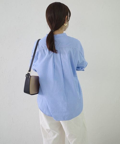 ROYAL NAVY(ロイヤルネイビー)の「《追加》ROYAL NAVY/ロイヤルネイビー SLOBE別注 バンドカラーシャツ(シャツ/ブラウス・レディース・スカイブルー/ブラウン/ピンク・FREE)」の8枚目の写真