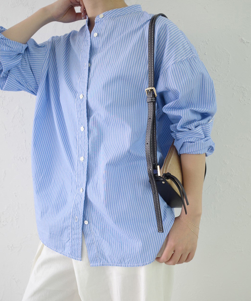 ROYAL NAVY(ロイヤルネイビー)の「《追加》ROYAL NAVY/ロイヤルネイビー SLOBE別注 バンドカラーシャツ(シャツ/ブラウス・レディース・スカイブルー/ブラウン/ピンク・FREE)」の9枚目の写真
