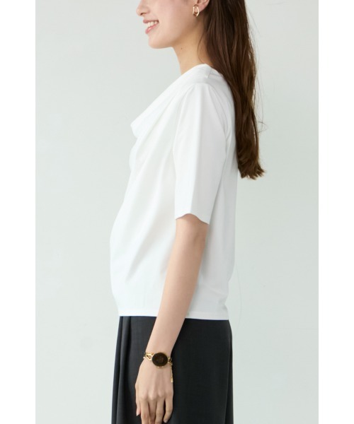 M.deux（エムドゥ）の「【ドレープカットソー】（Tシャツ/カットソー・レディース・オフホワイト/ブラック・MEDIUM）」の6枚目の写真