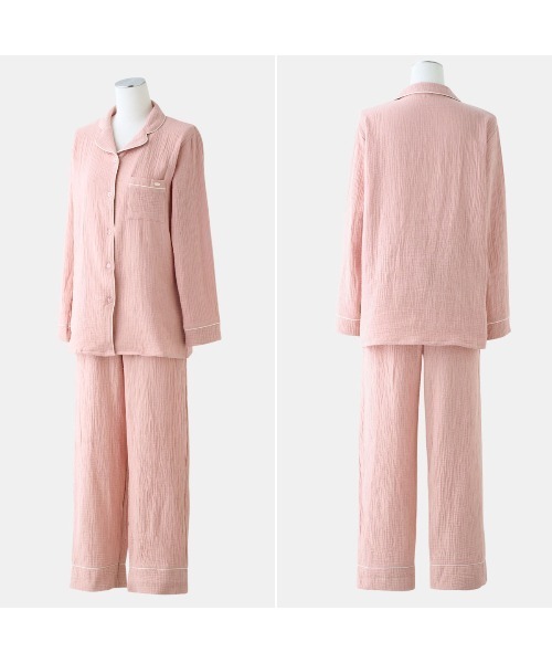 tutuanna（チュチュアンナ）の「綿100％ ふんわりやさしいダブルガーゼパジャマ（ルームウェア/パジャマ・レディース・ラベンダー/ピンク系その他/ブルー/チャコール/ネイビー/ベージュ系7/サックスブルー/ライトグレー・LL/L/M/S/XS(XS)/XXL/LL/LL/2XL/XS）」の15枚目の写真