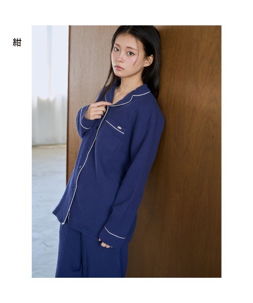 tutuanna（チュチュアンナ）の「綿100％ ふんわりやさしいダブルガーゼパジャマ（ルームウェア/パジャマ・レディース・ラベンダー/ピンク系その他/ブルー/チャコール/ネイビー/ベージュ系7/サックスブルー/ライトグレー・LL/L/M/S/XS(XS)/XXL/LL/LL/2XL/XS）」の20枚目の写真