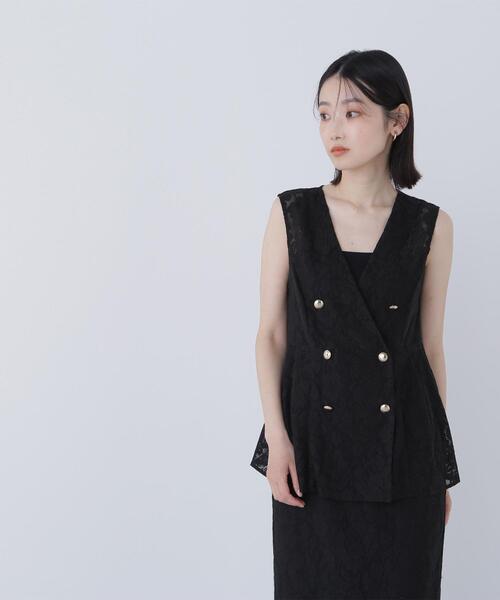 NATURAL BEAUTY BASIC(ナチュラルビューティーベーシック)の「◇メッシュレース SETUP ジレ(その他アウター・レディース・ダークブラウン/オフホワイト/ブラック・FREE)」の11枚目の写真