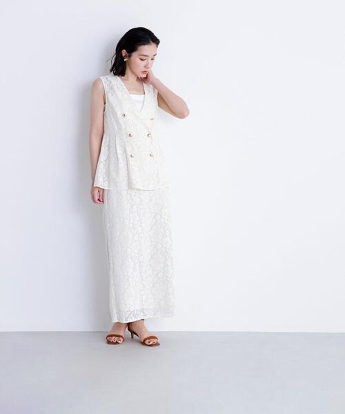 NATURAL BEAUTY BASIC(ナチュラルビューティーベーシック)の「◇メッシュレース SETUP ジレ(その他アウター・レディース・ダークブラウン/オフホワイト/ブラック・FREE)」の15枚目の写真
