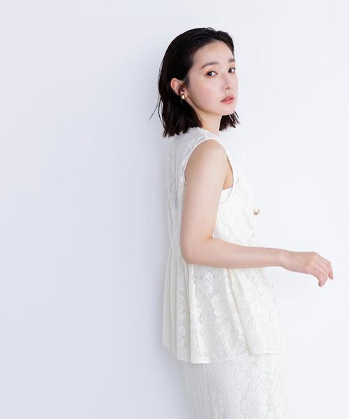 NATURAL BEAUTY BASIC(ナチュラルビューティーベーシック)の「◇メッシュレース SETUP ジレ(その他アウター・レディース・ダークブラウン/オフホワイト/ブラック・FREE)」の16枚目の写真