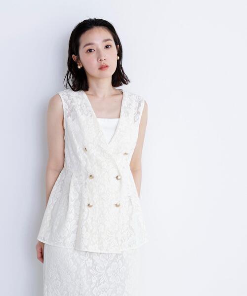 NATURAL BEAUTY BASIC(ナチュラルビューティーベーシック)の「◇メッシュレース SETUP ジレ(その他アウター・レディース・ダークブラウン/オフホワイト/ブラック・FREE)」の20枚目の写真