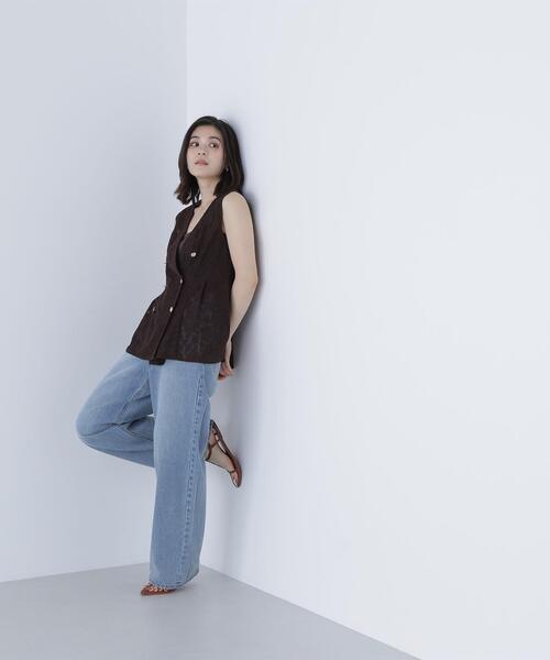 NATURAL BEAUTY BASIC(ナチュラルビューティーベーシック)の「◇メッシュレース SETUP ジレ(その他アウター・レディース・ダークブラウン/オフホワイト/ブラック・FREE)」の5枚目の写真