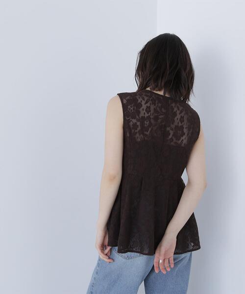 NATURAL BEAUTY BASIC(ナチュラルビューティーベーシック)の「◇メッシュレース SETUP ジレ(その他アウター・レディース・ダークブラウン/オフホワイト/ブラック・FREE)」の7枚目の写真