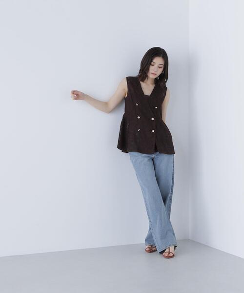 NATURAL BEAUTY BASIC(ナチュラルビューティーベーシック)の「◇メッシュレース SETUP ジレ(その他アウター・レディース・ダークブラウン/オフホワイト/ブラック・FREE)」の8枚目の写真