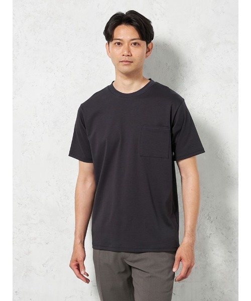 HARUYAMA(ハルヤマ)の「【WEB限定】半袖スロープネック Tシャツ 綿100% 接触冷感 TOKYO RUN(Tシャツ/カットソー・メンズ・ホワイト/チャコールグレー/ブルー/ネイビー/ベージュ・S/LL/L/M)」の4枚目の写真