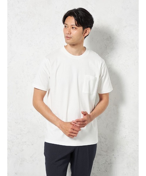 HARUYAMA(ハルヤマ)の「【WEB限定】半袖スロープネック Tシャツ 綿100% 接触冷感 TOKYO RUN(Tシャツ/カットソー・メンズ・ホワイト/チャコールグレー/ブルー/ネイビー/ベージュ・S/LL/L/M)」の2枚目の写真