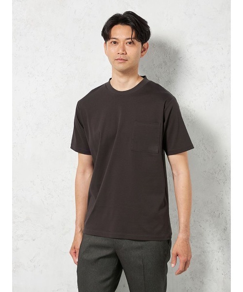 HARUYAMA(ハルヤマ)の「【WEB限定】半袖スロープネック Tシャツ 綿100% 接触冷感 TOKYO RUN(Tシャツ/カットソー・メンズ・ホワイト/チャコールグレー/ブルー/ネイビー/ベージュ・S/LL/L/M)」の1枚目の写真