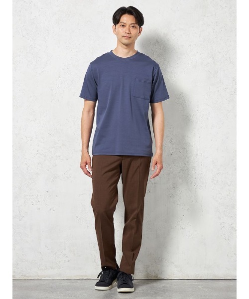HARUYAMA(ハルヤマ)の「【WEB限定】半袖スロープネック Tシャツ 綿100% 接触冷感 TOKYO RUN(Tシャツ/カットソー・メンズ・ホワイト/チャコールグレー/ブルー/ネイビー/ベージュ・S/LL/L/M)」の7枚目の写真