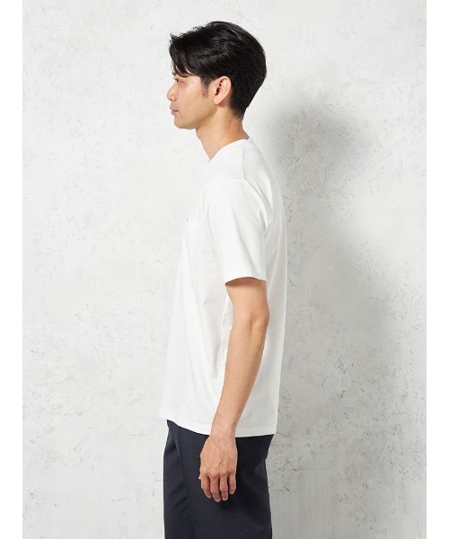 HARUYAMA(ハルヤマ)の「【WEB限定】半袖スロープネック Tシャツ 綿100% 接触冷感 TOKYO RUN(Tシャツ/カットソー・メンズ・ホワイト/チャコールグレー/ブルー/ネイビー/ベージュ・S/LL/L/M)」の12枚目の写真
