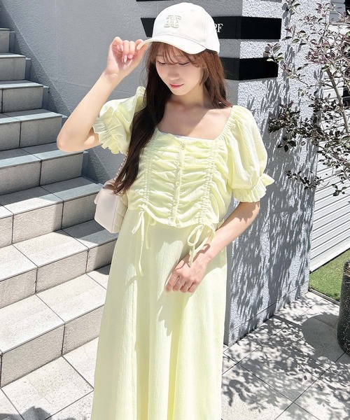 INGNI(イング)の「【WEB限定】ドロストブラウス+キャミワンピース/セットアップ(ワンピース・レディース・ホワイト系その他2/ホワイト系3/アイボリー/ブラック/イエロー・M)」の5枚目の写真