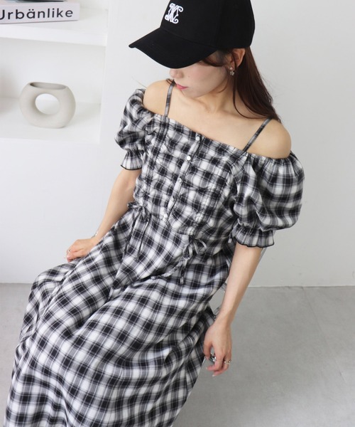 INGNI(イング)の「【WEB限定】ドロストブラウス+キャミワンピース/セットアップ(ワンピース・レディース・ホワイト系その他2/ホワイト系3/アイボリー/ブラック/イエロー・M)」の1枚目の写真