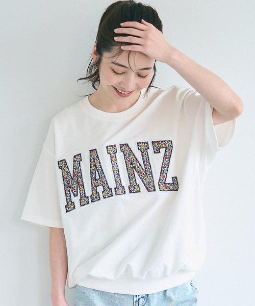 coca(coca)(コカ)の「スウェットライク半袖Tシャツ(Tシャツ/カットソー・レディース・ホワイト/ライトグレー/ピンク/ネイビー・M/L/S)」の2枚目の写真