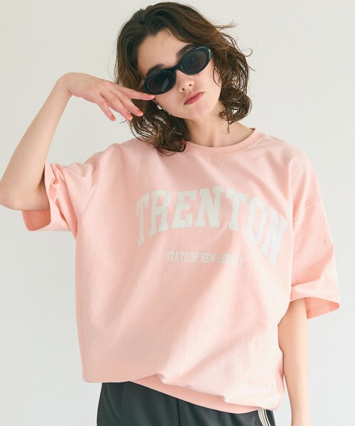 coca(coca)(コカ)の「スウェットライク半袖Tシャツ(Tシャツ/カットソー・レディース・ホワイト/ライトグレー/ピンク/ネイビー・M/L/S)」の4枚目の写真