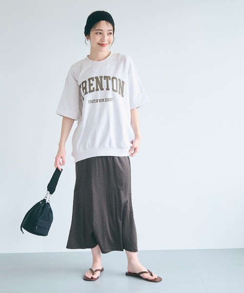 coca(coca)(コカ)の「スウェットライク半袖Tシャツ(Tシャツ/カットソー・レディース・ホワイト/ライトグレー/ピンク/ネイビー・M/L/S)」の7枚目の写真